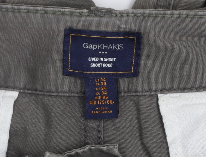 Gap Men's Grey Cargo Shorts Size 34 Regular Cotton Casual