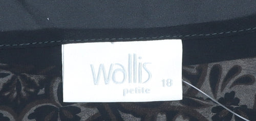 Wallis Petite Women’s Beige & Black Geometric Cold Shoulder Blouse Size 18