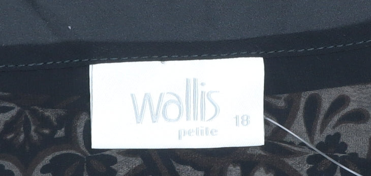 Wallis Petite Women’s Beige & Black Geometric Cold Shoulder Blouse Size 18