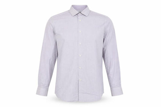 Next Men’s Purple Check Regular Fit Long Sleeve Dress Shirt 17in Collar