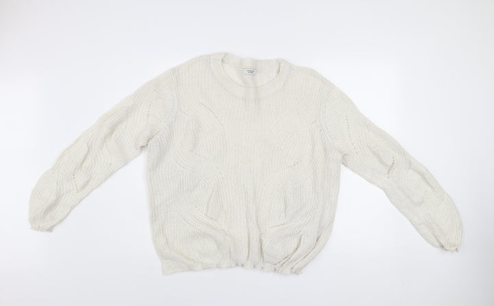 Jacqueline de Yong Women’s Ivory Chunky Knit XL Acrylic Pullover Jumper
