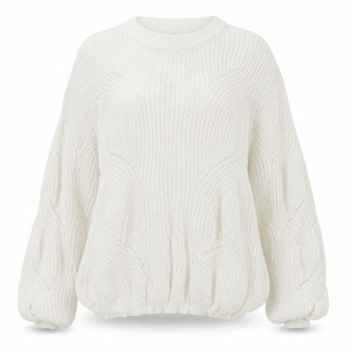 Jacqueline de Yong Women’s Ivory Chunky Knit XL Acrylic Pullover Jumper