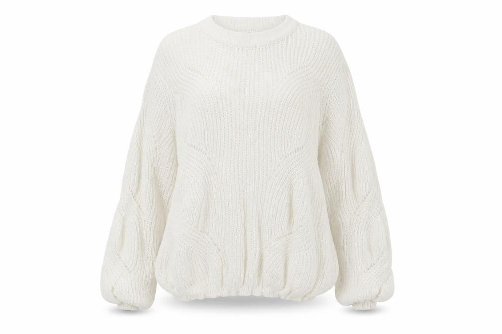 Jacqueline de Yong Women’s Ivory Chunky Knit XL Acrylic Pullover Jumper
