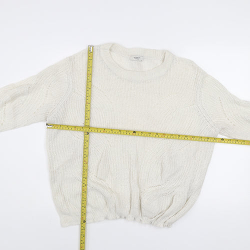 Jacqueline de Yong Women’s Ivory Chunky Knit XL Acrylic Pullover Jumper