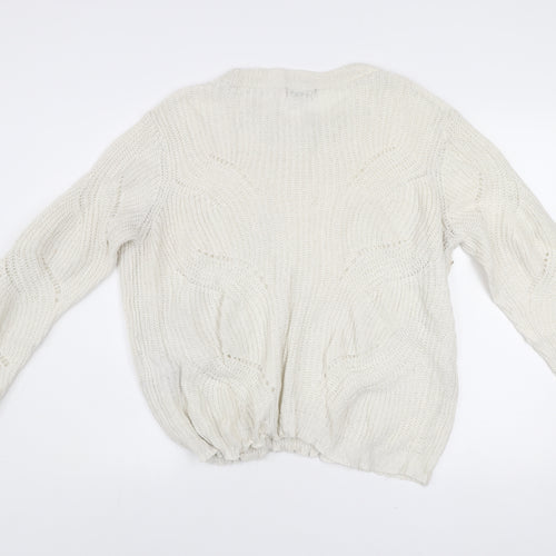 Jacqueline de Yong Women’s Ivory Chunky Knit XL Acrylic Pullover Jumper