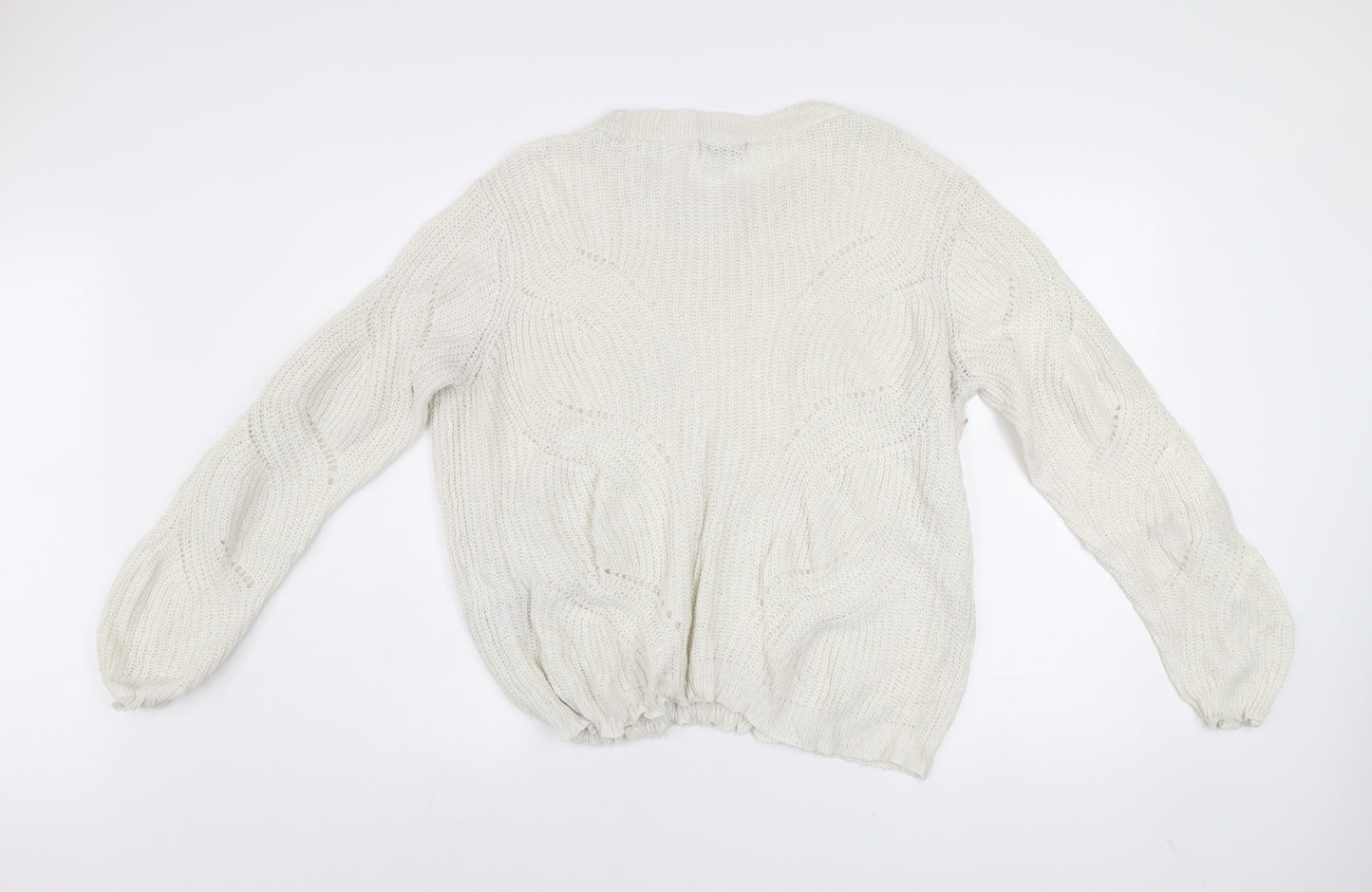 Jacqueline de Yong Women’s Ivory Chunky Knit XL Acrylic Pullover Jumper