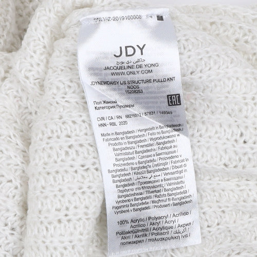 Jacqueline de Yong Women’s Ivory Chunky Knit XL Acrylic Pullover Jumper