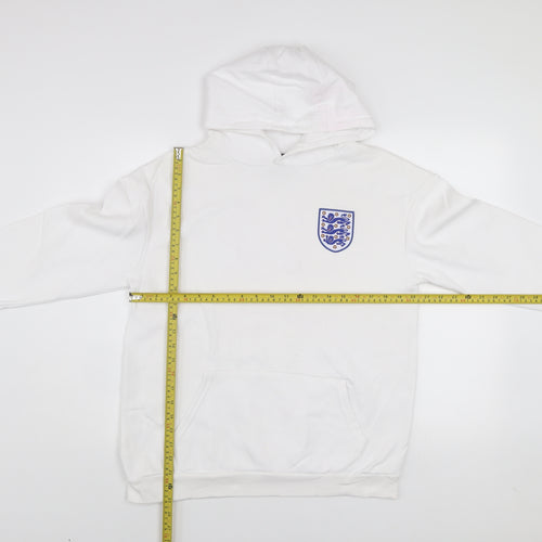England Boys White Hoodie 12-13 Years Pullover Cotton Blend Football Crest