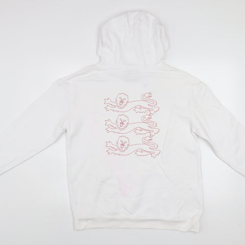 England Boys White Hoodie 12-13 Years Pullover Cotton Blend Football Crest