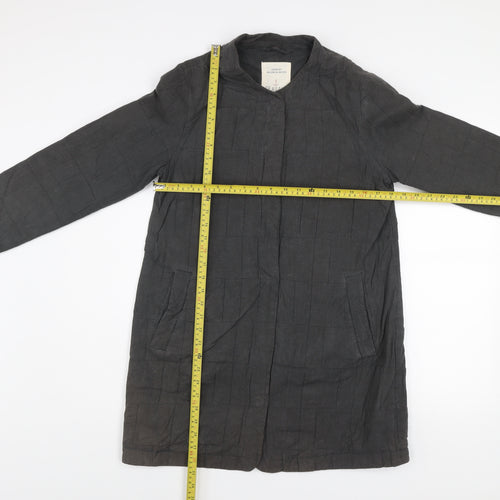 Seasalt Cornwall Women's Grey Linen Blend Long Coat UK 8