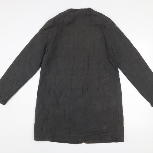 Seasalt Cornwall Women's Grey Linen Blend Long Coat UK 8