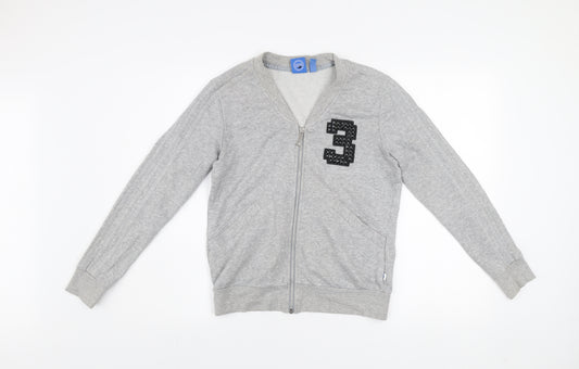 Adidas Womens Grey Track Jacket Size 10 Lightweight Full Zip