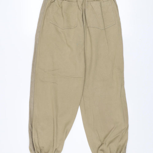 Beer Bro Men's Beige Jogger Sweatpants L Regular Fit Fleece Activewear Trousers