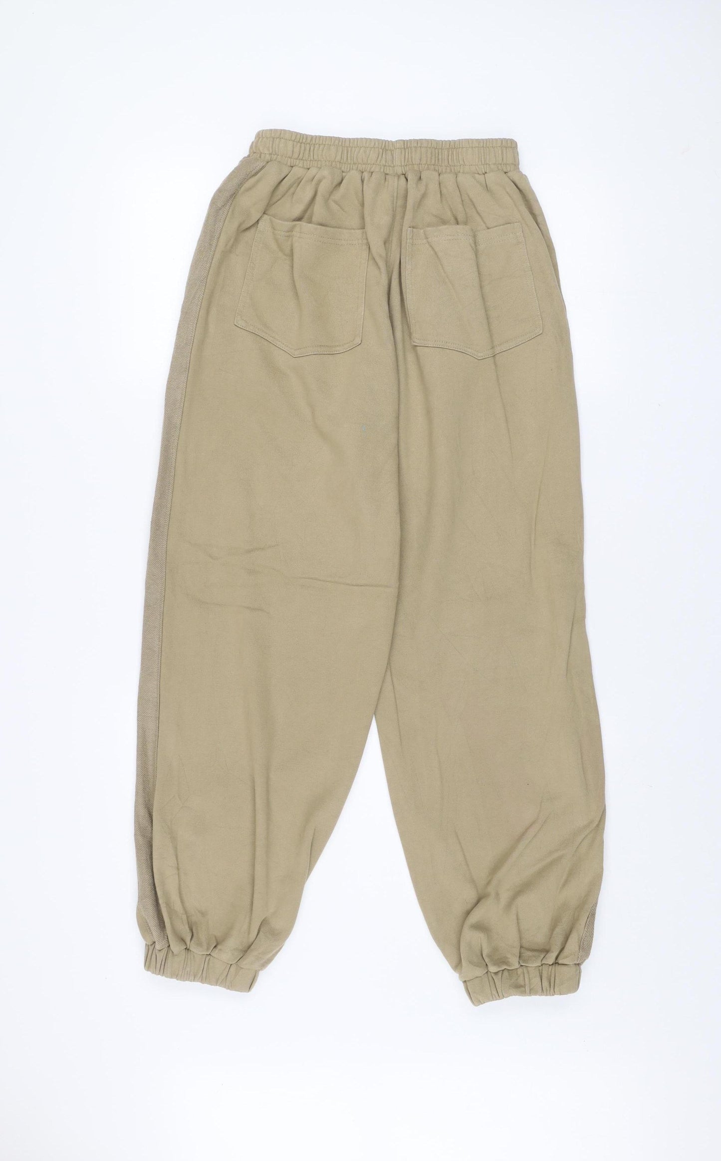 Beer Bro Men's Beige Jogger Sweatpants L Regular Fit Fleece Activewear Trousers