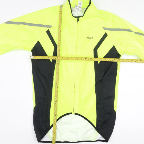B'Twin Men's Yellow S Windbreaker Cycling Jacket Reflective Lightweight