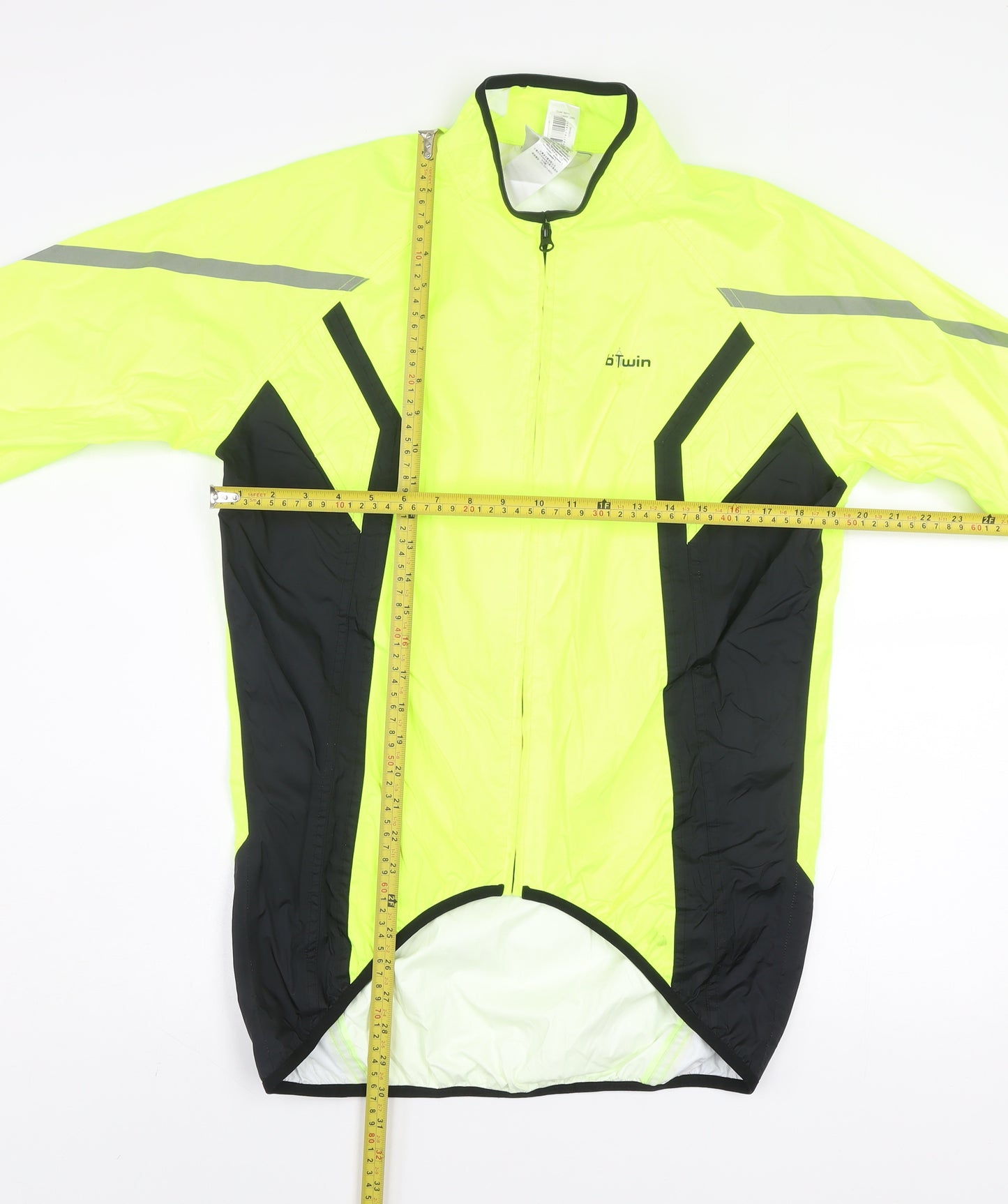 B'Twin Men's Yellow S Windbreaker Cycling Jacket Reflective Lightweight