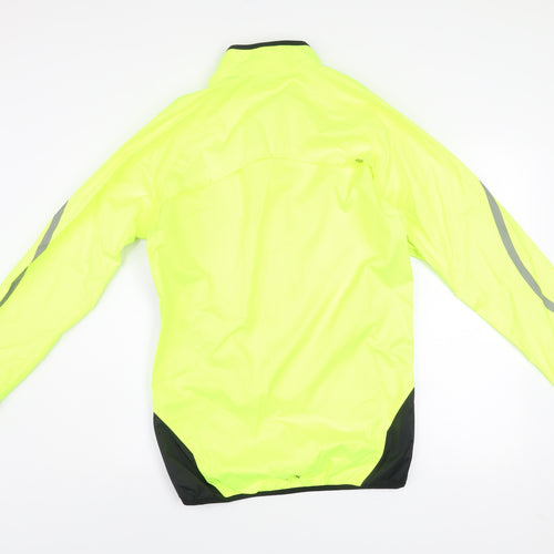 B'Twin Men's Yellow S Windbreaker Cycling Jacket Reflective Lightweight