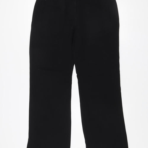 Betty Jackson Black Women's Size 12 Black Straight Leg Belted Trousers