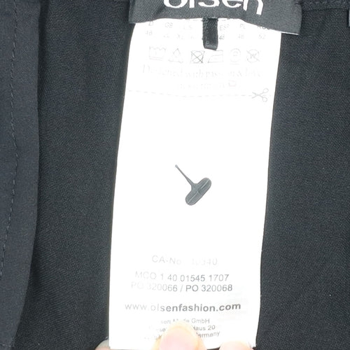 Olsen Women's Black Straight Leg Stretch Trousers Size 12
