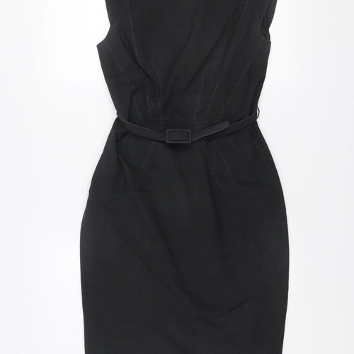Marks and Spencer Women's Black Sheath Belted Dress Size 10
