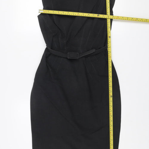 Marks and Spencer Women's Black Sheath Belted Dress Size 10