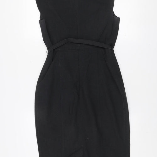 Marks and Spencer Women's Black Sheath Belted Dress Size 10