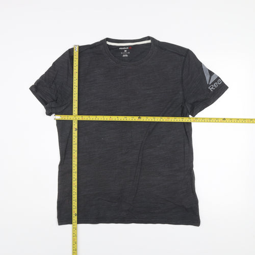 Reebok Men Grey Athletic Fit Short Sleeve T-Shirt M