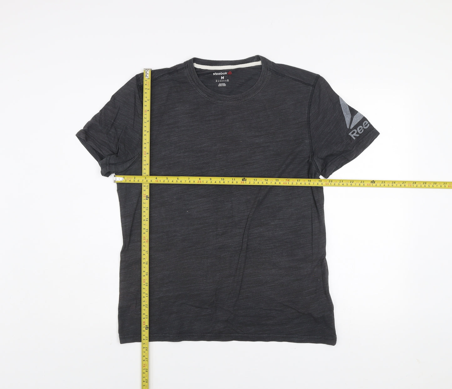 Reebok Men Grey Athletic Fit Short Sleeve T-Shirt M