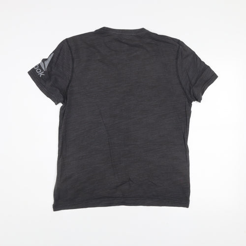 Reebok Men Grey Athletic Fit Short Sleeve T-Shirt M