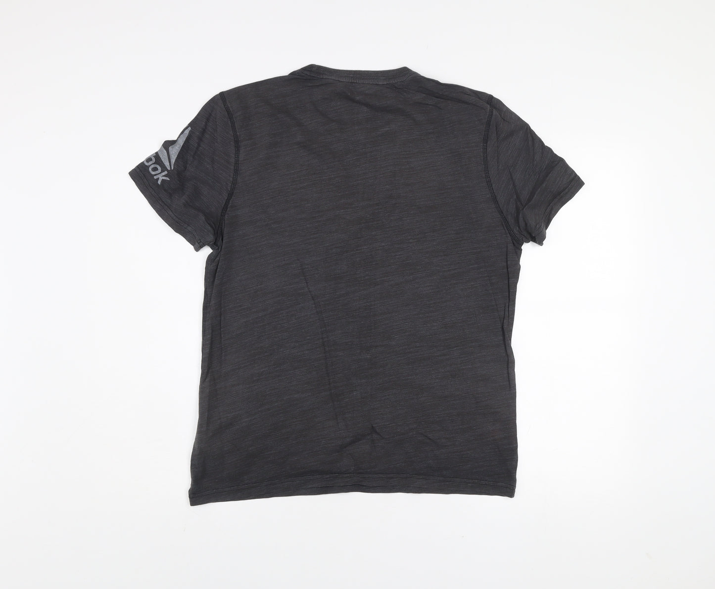 Reebok Men Grey Athletic Fit Short Sleeve T-Shirt M