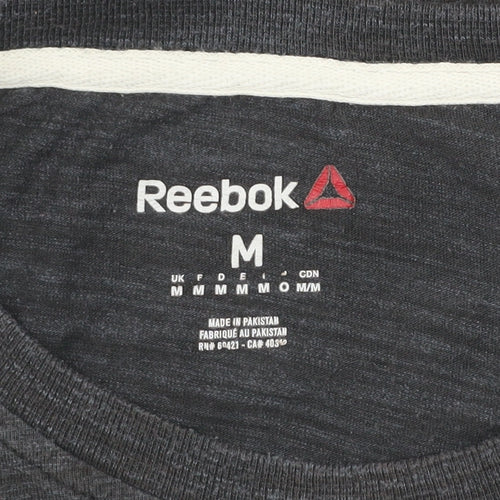Reebok Men Grey Athletic Fit Short Sleeve T-Shirt M