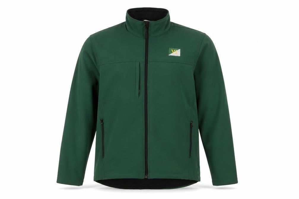 Front view of Result Men’s Green Softshell Jacket L Windproof Water Resistant