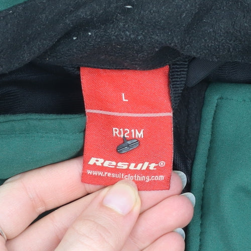 Result Men’s Green Softshell Jacket L Windproof Water Resistant