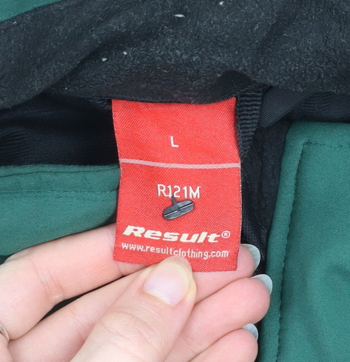 Result Men’s Green Softshell Jacket L Windproof Water Resistant
