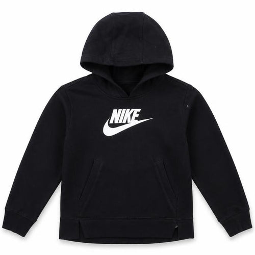Nike Boys Black Pullover Hoodie XS 122-128cm Cotton Blend Logo Sweatshirt
