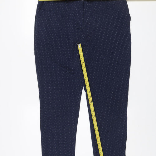 Anna Rose Women’s Blue Polka Dot Stretch Tapered Trousers Size 16