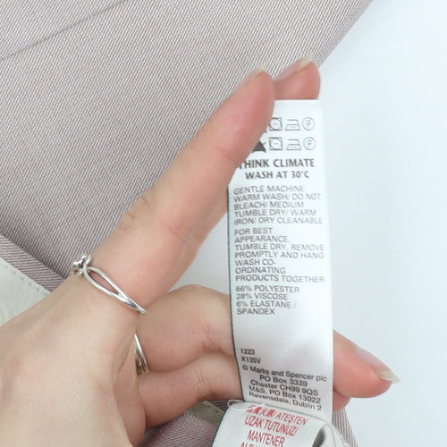 Marks and Spencer Girls Beige Chino Trousers 12-13 Years Regular Fit