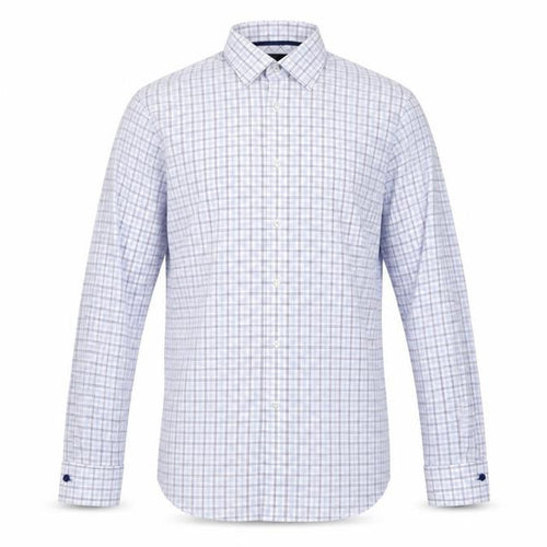 Next City Collection Men's Blue Check Cotton Regular Fit Shirt 14.5