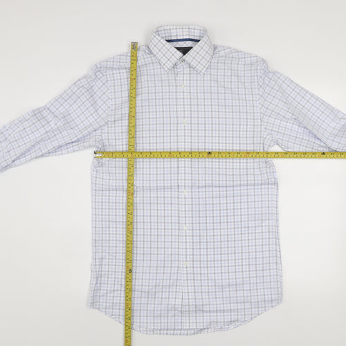 Next City Collection Men's Blue Check Cotton Regular Fit Shirt 14.5