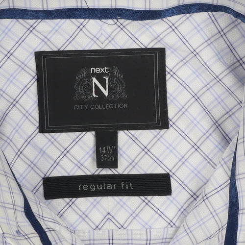 Next City Collection Men's Blue Check Cotton Regular Fit Shirt 14.5