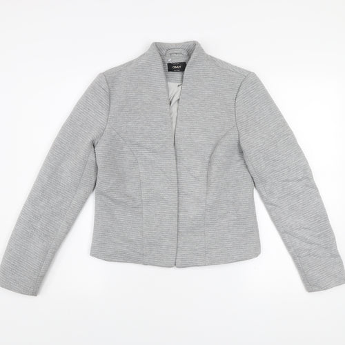 ONLY Womens Grey Slim Fit Lined Blazer Jacket Size 12