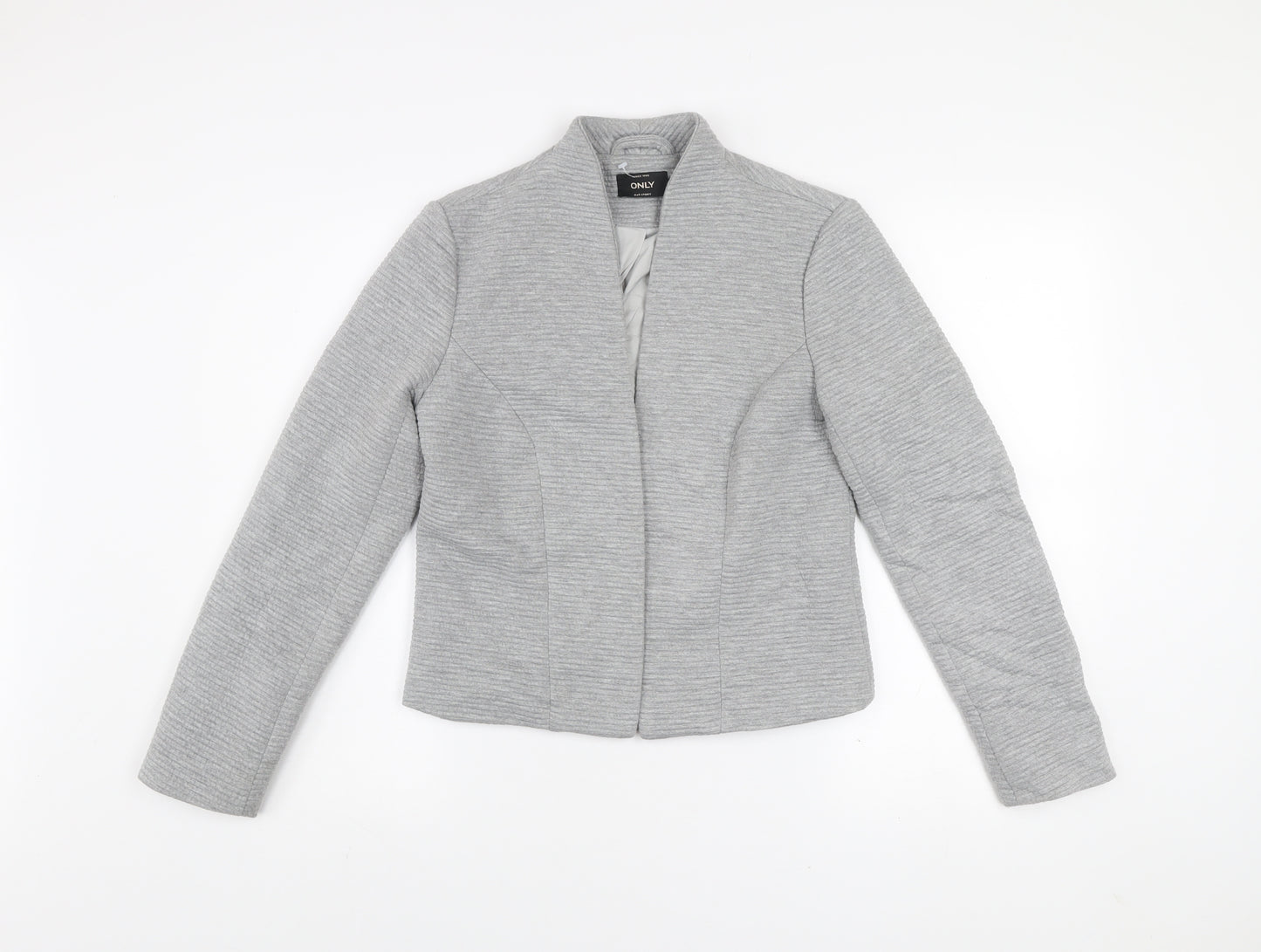 ONLY Womens Grey Slim Fit Lined Blazer Jacket Size 12