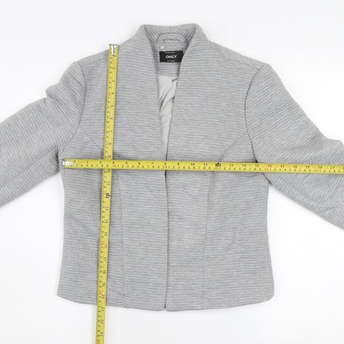 ONLY Womens Grey Slim Fit Lined Blazer Jacket Size 12