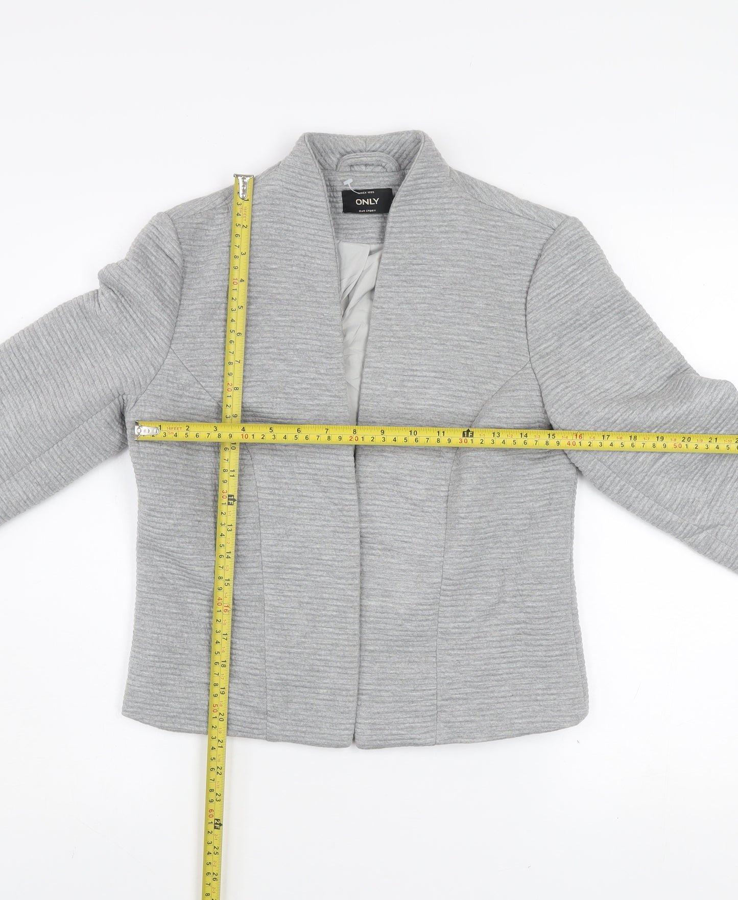 ONLY Womens Grey Slim Fit Lined Blazer Jacket Size 12