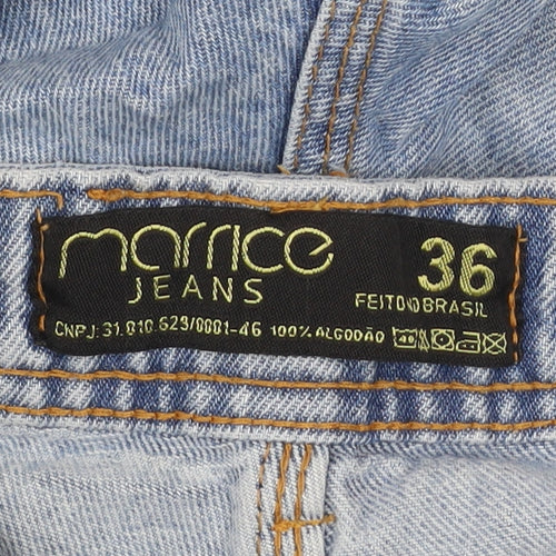 Marrice Jeans Women Light Blue Distressed Denim Shorts Size 8 High Rise