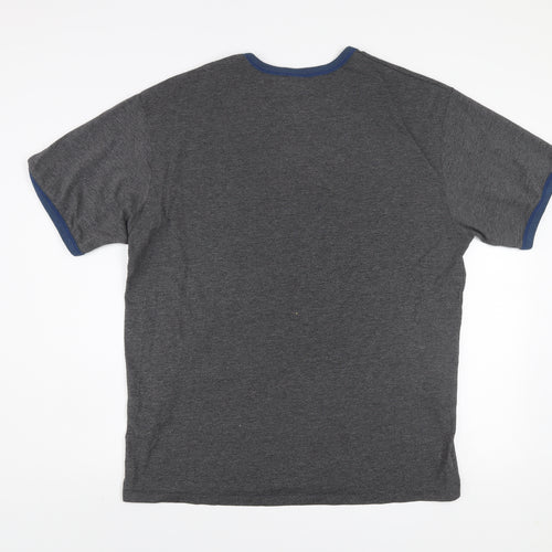 GAP Men's Grey Blue Crew Neck Graphic Print T-Shirt XL Classic Fit