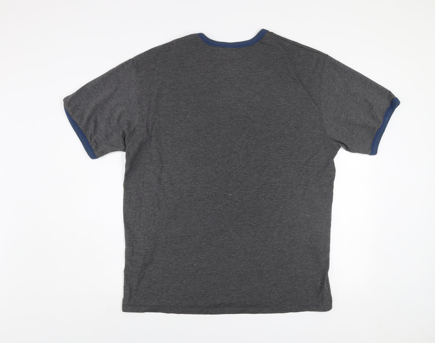GAP Men's Grey Blue Crew Neck Graphic Print T-Shirt XL Classic Fit