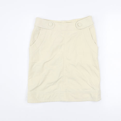 Yera Womens Beige Knee Length Cotton Stretch Pencil Skirt Size 12