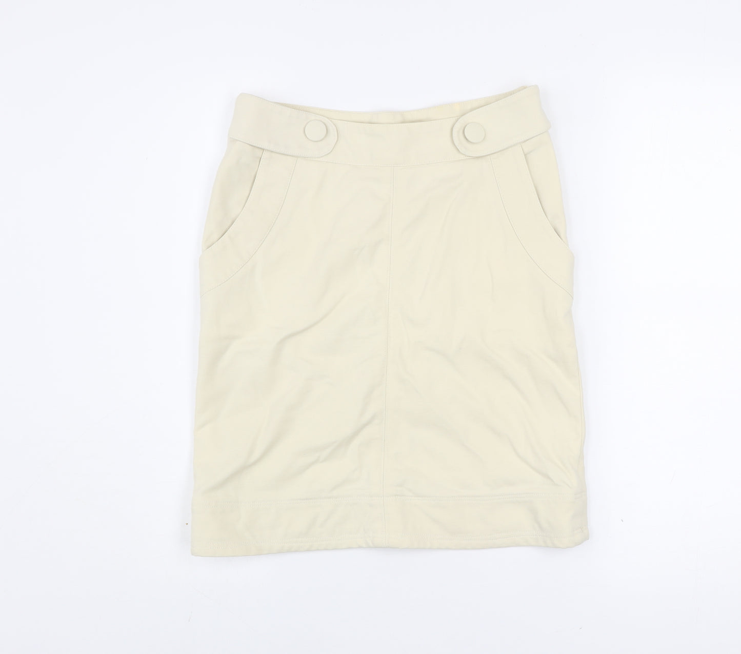Yera Womens Beige Knee Length Cotton Stretch Pencil Skirt Size 12