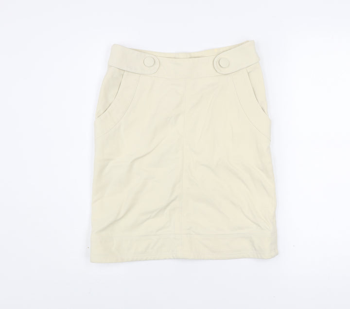 Yera Womens Beige Knee Length Cotton Stretch Pencil Skirt Size 12